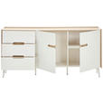 SIDEBOARD in 164/78/40 cm - Eiche Artisan/Weiß, Design, Holzwerkstoff/Metall (164/78/40cm) - Carryhome