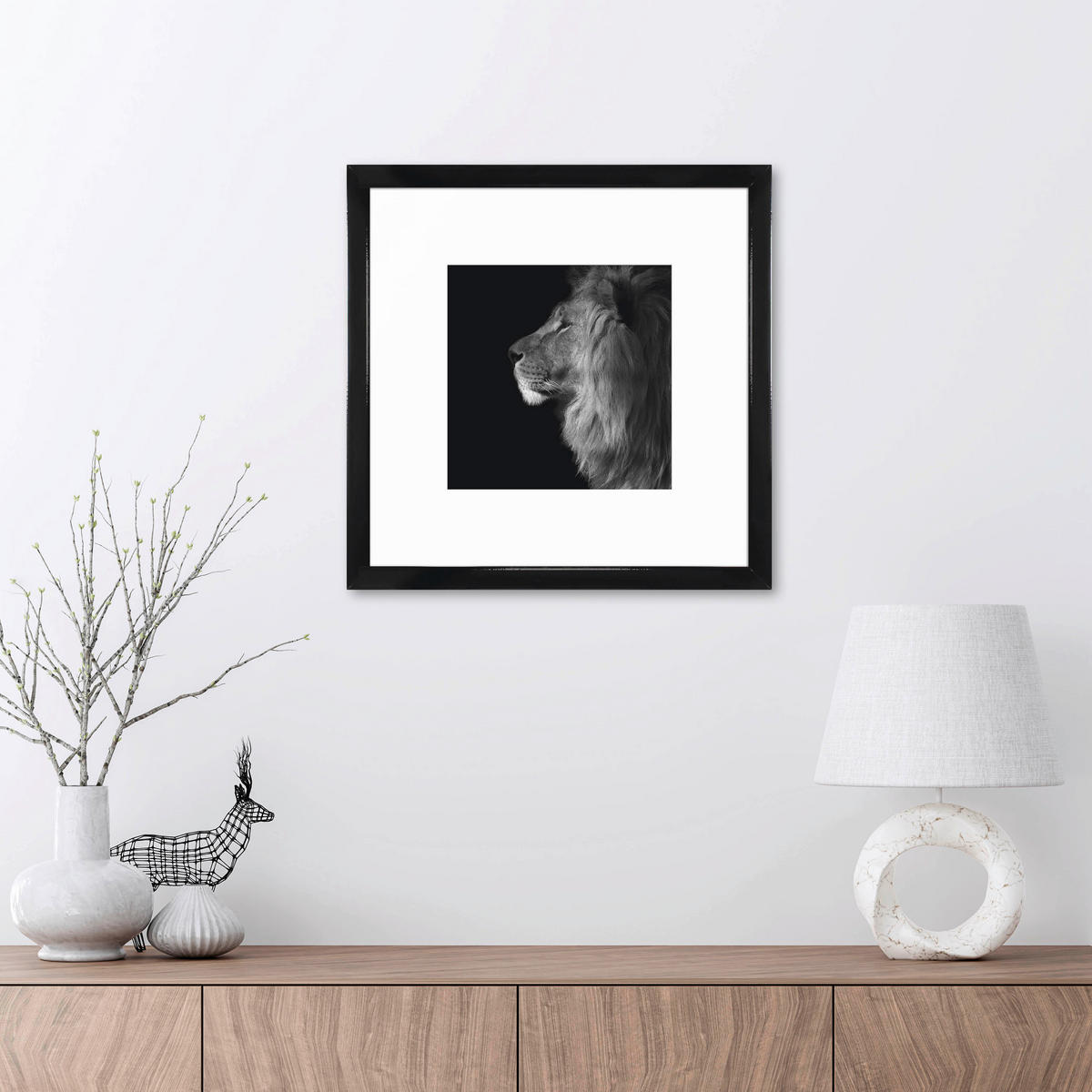 KUNSTDRUCK Tiere 55/55/1,5 cm  - Schwarz Hochglanz/Schwarz, Basics, Holz (55/55/1,5cm)