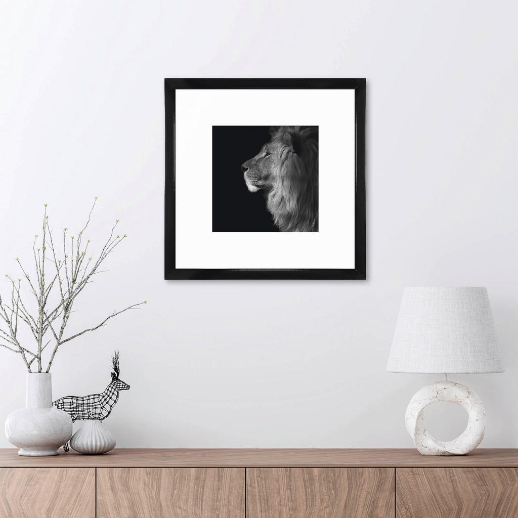 Thumbnail - Kunstdruck, Schwarz, Schwarz Hochglanz, Holz, rechteckig, 55x55x1.5 cm, FSC Mix, gerahmt, Bilder und Zubehör, Wandbilder...