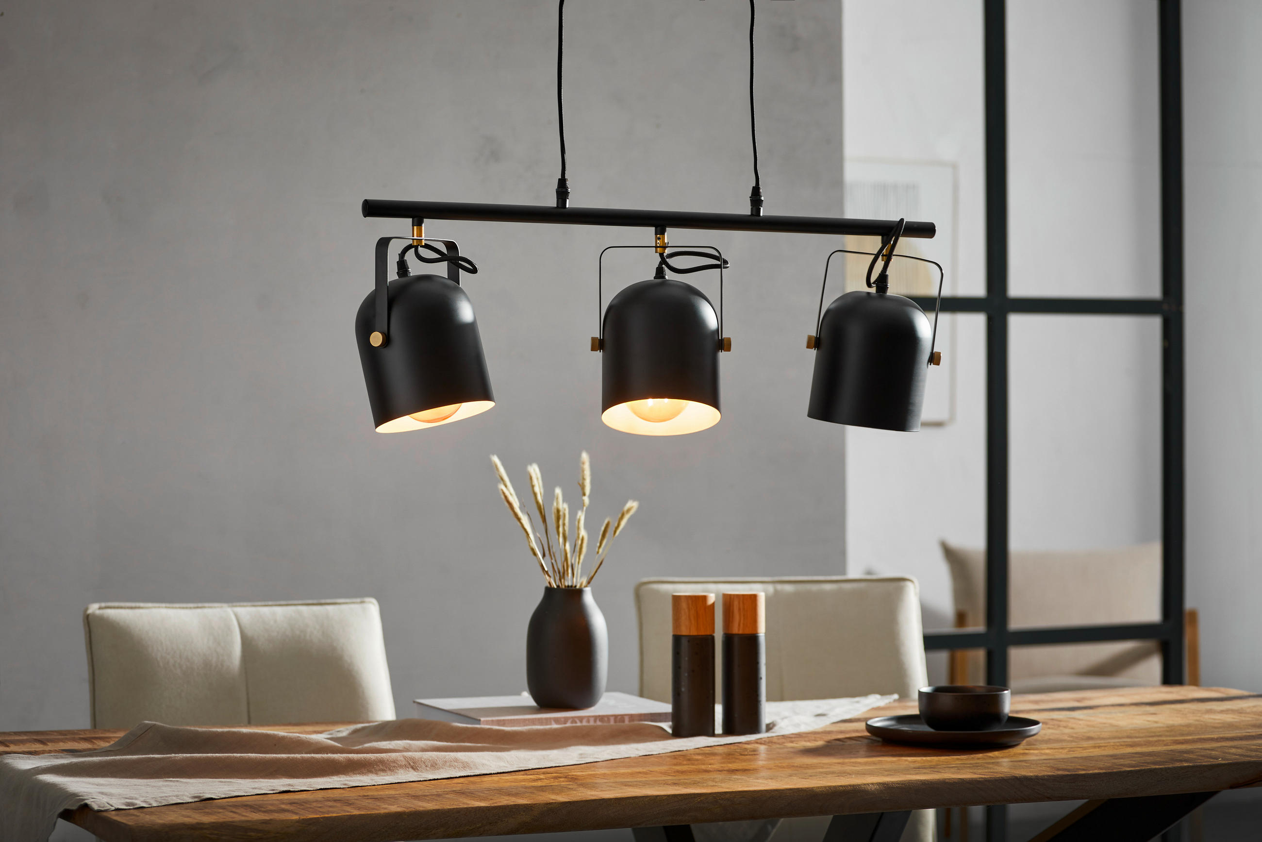 HÄNGELEUCHTE 70/15,5/120 cm  - Schwarz, LIFESTYLE, Metall (70/15,5/120cm) - Marama