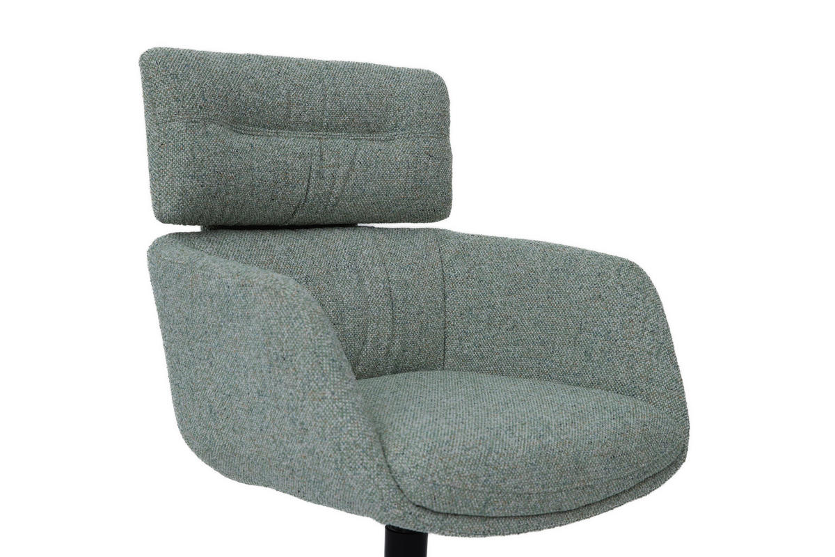 ARMLEHNSTUHL  in Eisen Webstoff  - Schwarz/Grün, Design, Textil/Metall (62/92/66cm) - Dieter Knoll