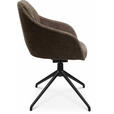 ARMLEHNSTUHL  in Aluminium Velours  - Schwarz/Braun, Design, Textil/Metall (58/81,5-84,5/60cm) - Johann Jakob