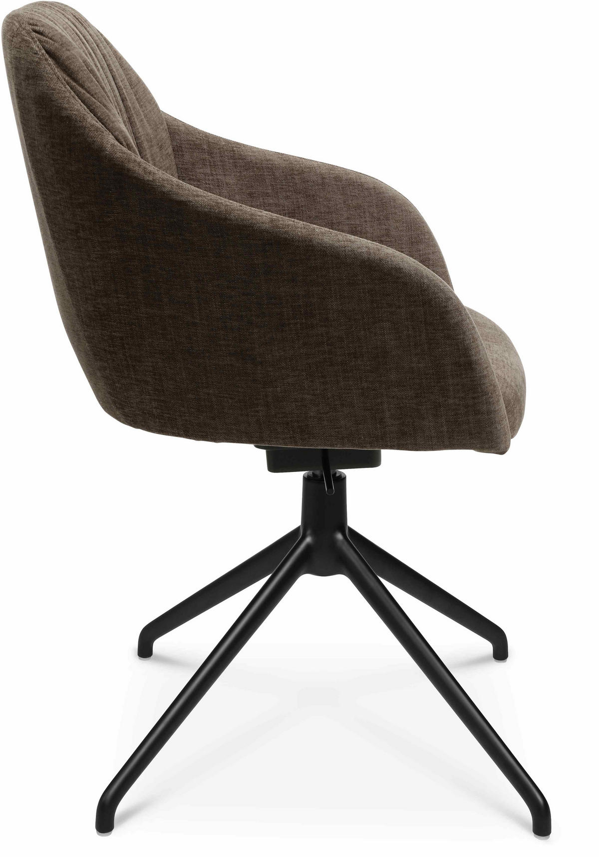 ARMLEHNSTUHL  in Aluminium Velours  - Schwarz/Braun, Design, Textil/Metall (58/81,5-84,5/60cm) - Johann Jakob