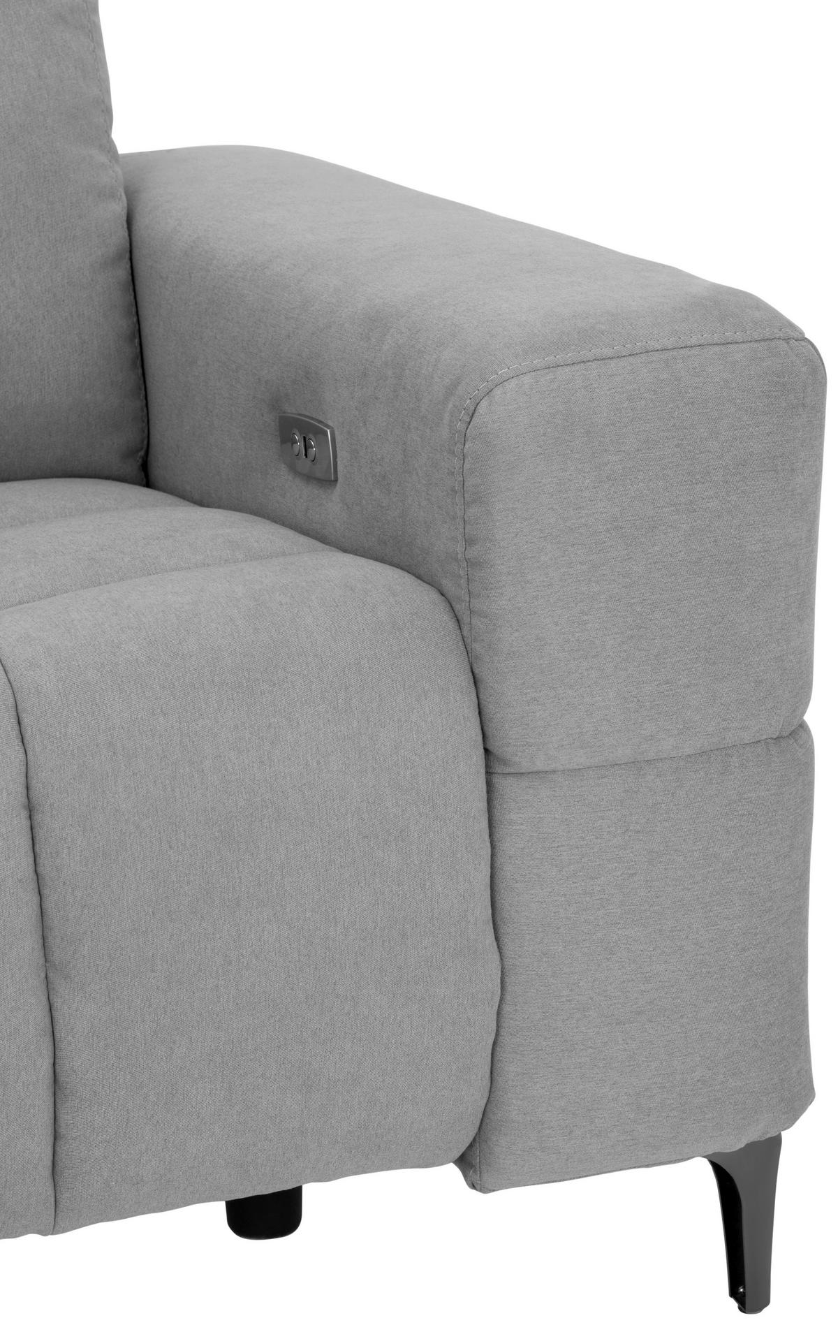 ECKSOFA in Mikrofaser Hellgrau  - Silberfarben/Hellgrau, Design, Textil/Metall (161/242cm) - Livetastic