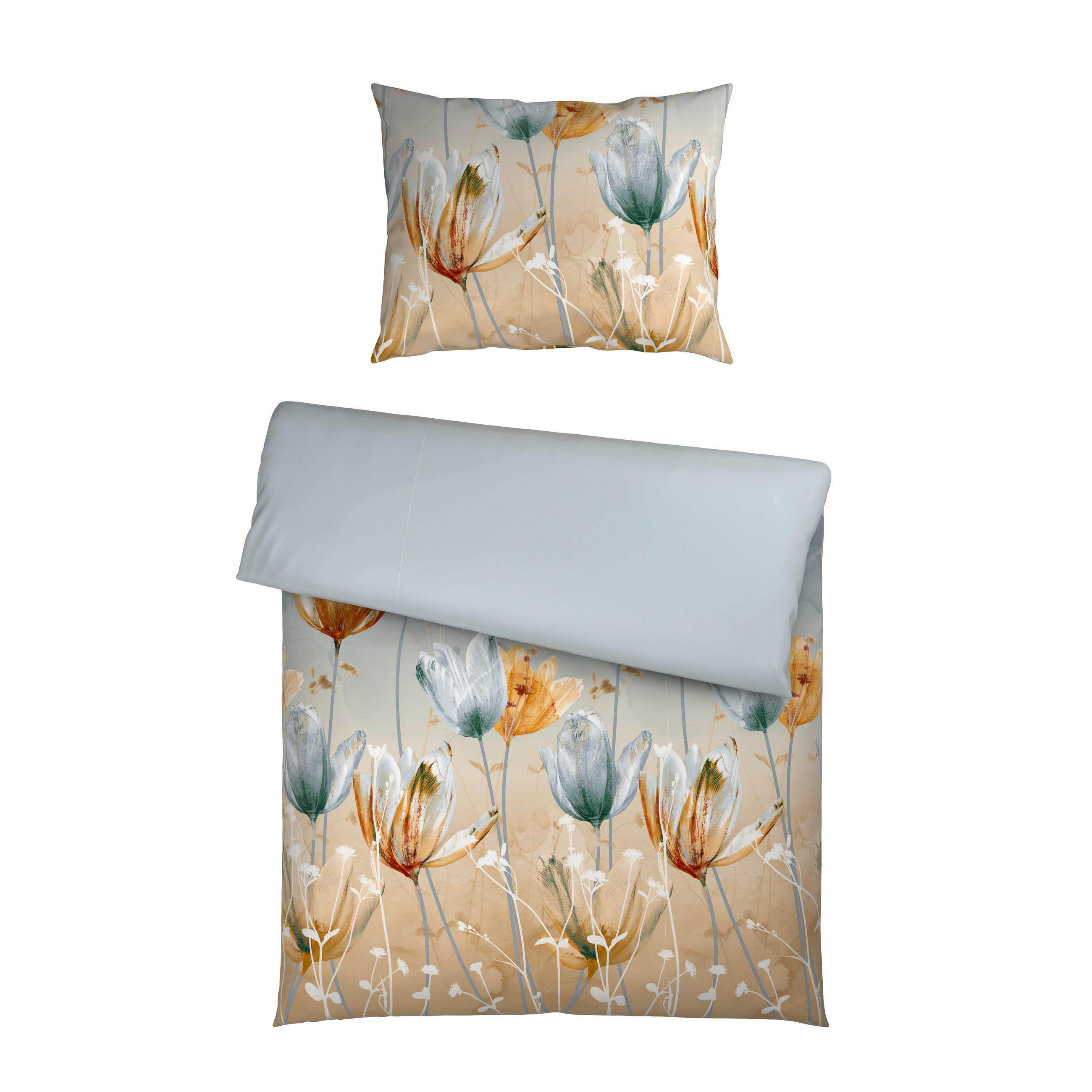WENDEBETTWÄSCHE 2-teilig Satin, Flachgewebe 140/200 cm  - Hellgelb, Basics, Textil (140/200cm) - Esposa