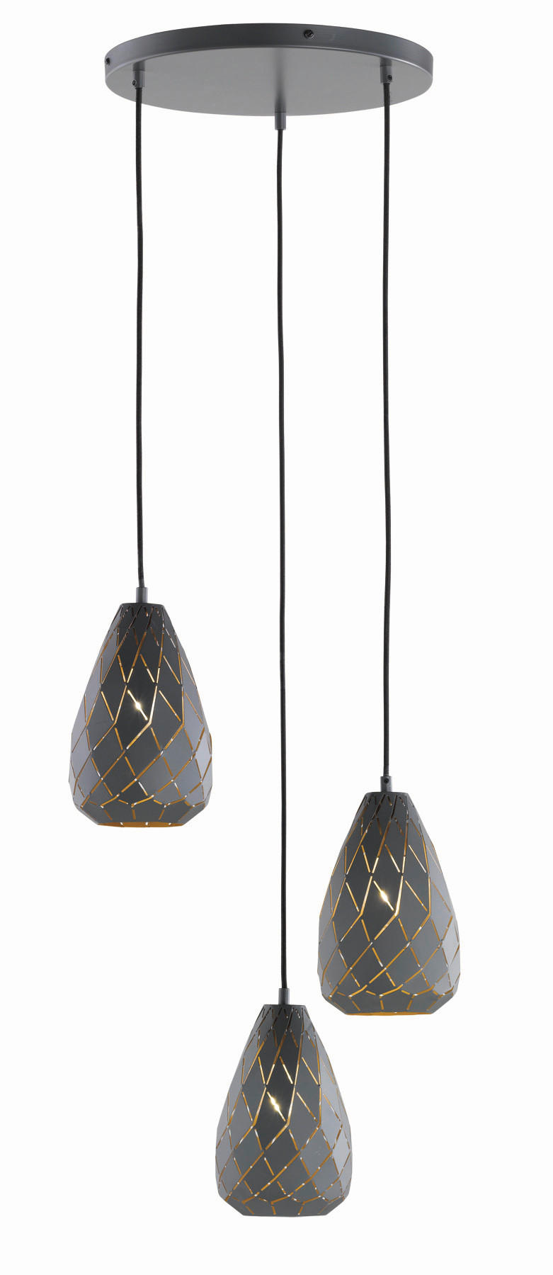 HÄNGELEUCHTE 35/150 cm    - Anthrazit/Goldfarben, Design, Metall (35/150cm) - Trio Leuchten