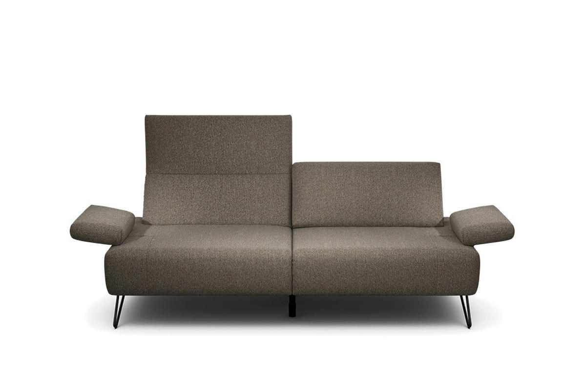 2,5-SITZER in Chenille Braun  - Schwarz/Braun, Design, Textil/Metall (204-234/85/86-94cm) - SENSOO