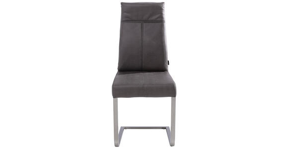 SCHWINGSTUHL in Metall, Textil Dunkelgrau, Edelstahlfarben - Edelstahlfarben/Dunkelgrau, Design, Textil/Metall (44,5/104/63cm) - Hom`in
