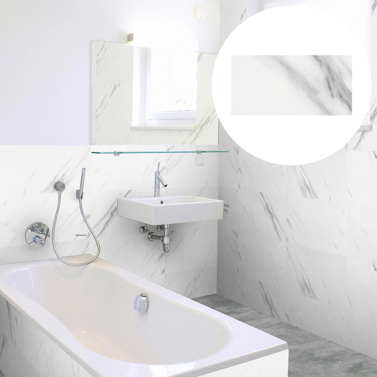 Vinyl für die Wand  - Weiß Hochglanz/Grau Hochglanz, MODERN, Kunststoff (60/30/0,37cm)