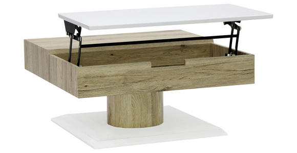 COUCHTISCH in Holzwerkstoff 78/78/40 cm - Weiß/Sonoma Eiche, Design, Holzwerkstoff (78/78/40cm) - Xora