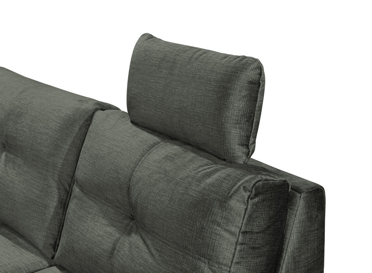 WOHNLANDSCHAFT Dunkelgrün Mikrovelours  - Dunkelgrün/Schwarz, KONVENTIONELL, Kunststoff/Textil (217/334/127cm) - Carryhome