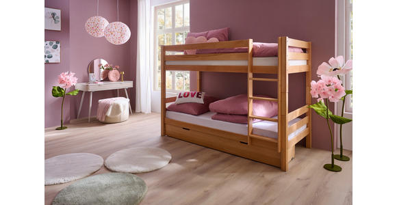 ETAGENBETT 90/200 cm Buchefarben  - Buchefarben, KONVENTIONELL, Holz (90/200cm) - Linea Natura