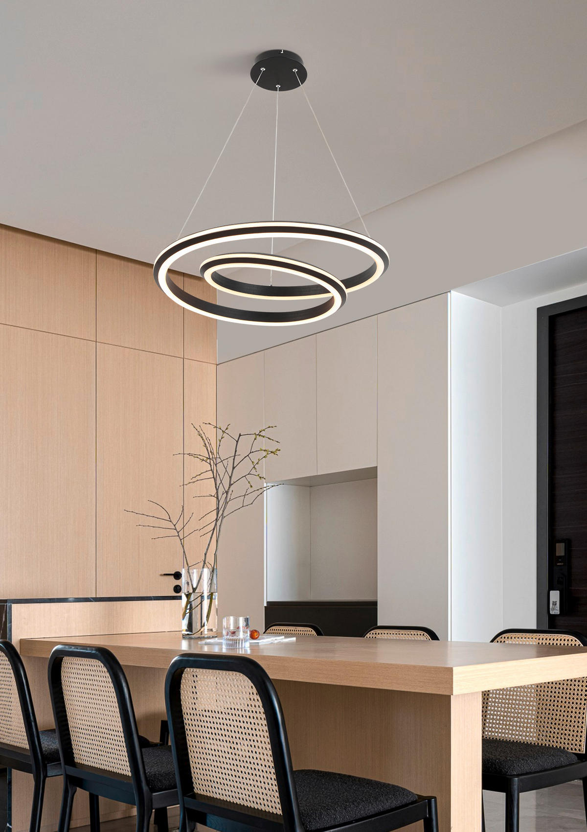 LED-HÄNGELEUCHTE 60/120 cm  - Schwarz, Basics, Kunststoff/Metall (60/120cm) - Novel