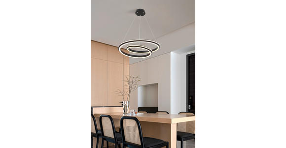 LED-HÄNGELEUCHTE 60/120 cm - Schwarz, Basics, Kunststoff/Metall (60/120cm) - Novel