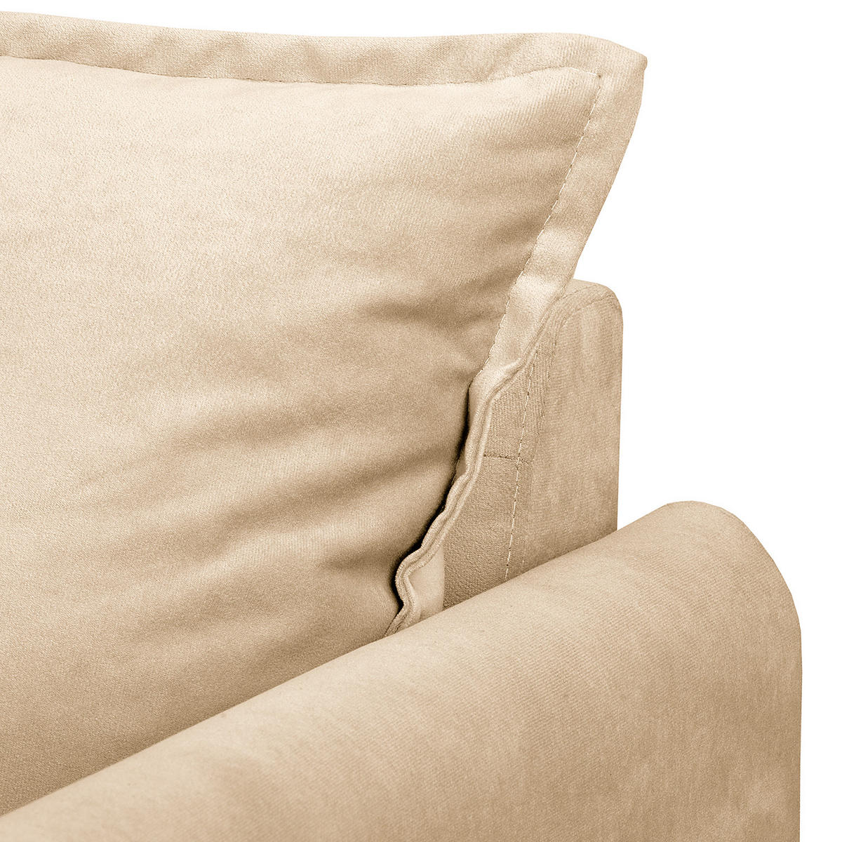 SESSEL in Samt Beige  - Beige/Schwarz, Design, Holz/Textil (74/86/100cm) - P & B