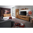 WOHNWAND  in Eichefarben  300/204/50 cm  - Eichefarben/Anthrazit, Natur, Glas/Holz (300/204/50cm) - Linea Natura