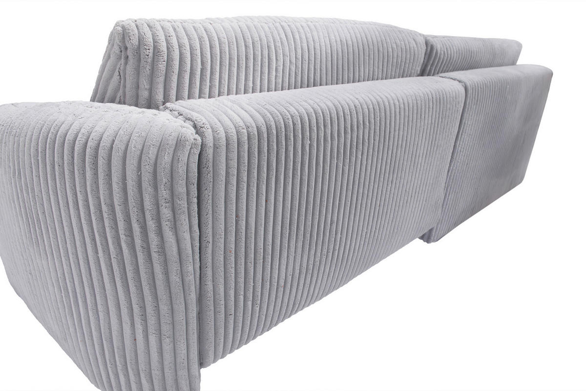ECKSOFA LUSH Grau Cord  - Terracotta/Schwarz, Design, Kunststoff/Textil (161/284cm) - Livetastic