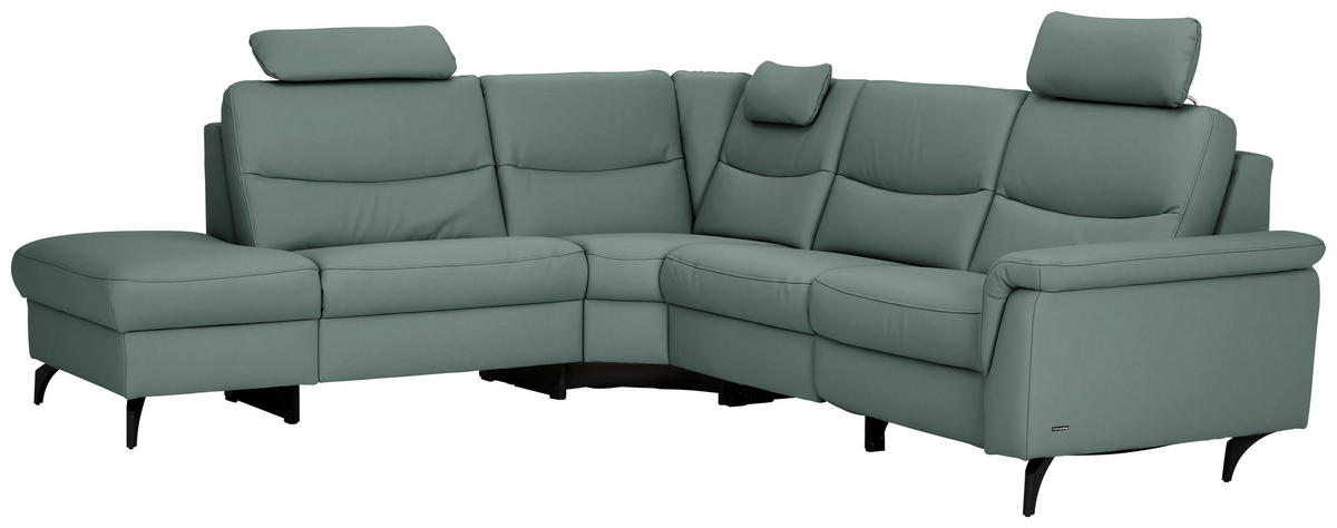 ECKSOFA  in Echtleder Blaugrau  249/280 cm  - Anthrazit/Blaugrau, Design, Leder/Metall (249/280cm) - Himolla Komfortklass