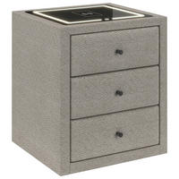 NACHTSCHRANK 49,5/56,5/46 cm, Elfenbein,  - Elfenbein/Schwarz, Basics, Glas/Kunststoff (49,5/56,5/46cm) - Chameo