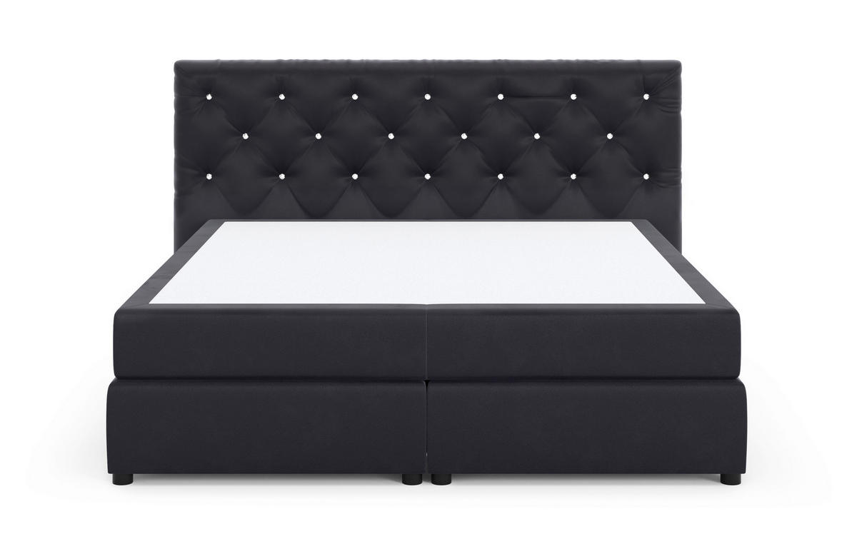 BOXSPRING KREVET 180/200 cm     crna  - crna, tekstil/pločasti materijal (180/200cm) - MID.YOU