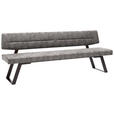 SITZBANK 180/85/58 cm  in Grau  - Schwarz/Grau, Design, Textil/Metall (180/85/58cm) - Dieter Knoll