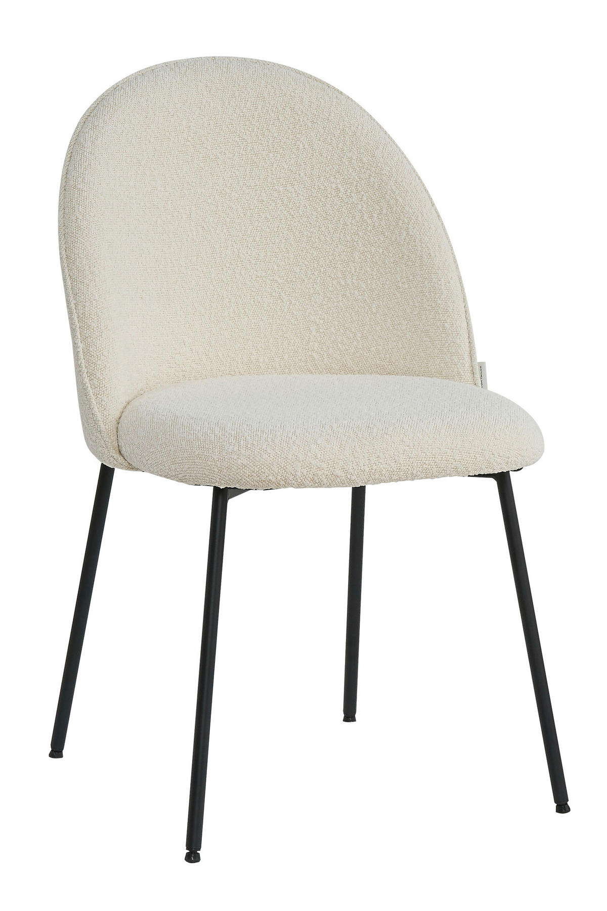 STUHL-SET 2 Stück  Bouclé  Schwarz, Beige  - Beige/Schwarz, MODERN, Textil/Metall (49,5/84/47,5cm) - MID.YOU