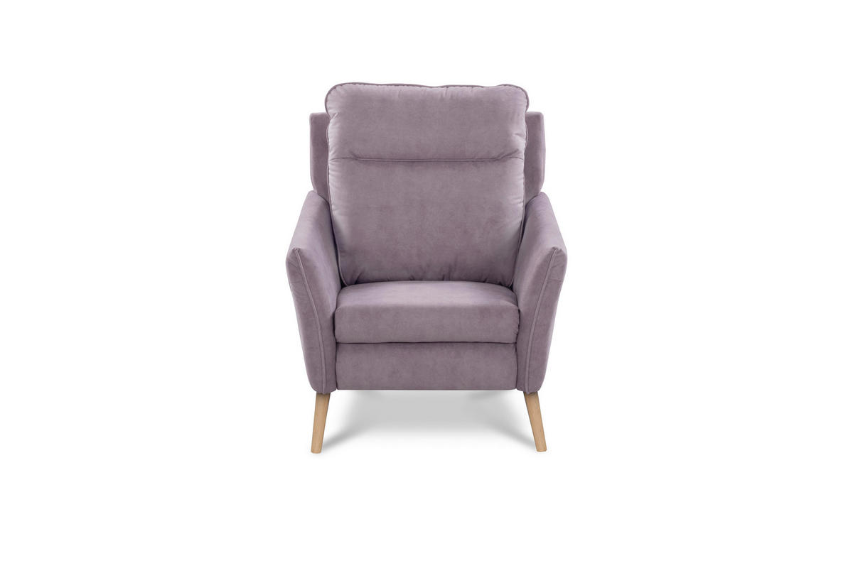 SESSEL in Mikrofaser Rosa  - Buchefarben/Rosa, Design, Holz/Textil (88/110/92cm) - Livetastic