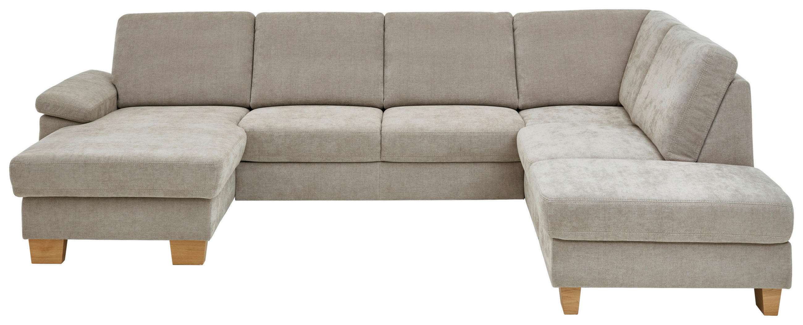 WOHNLANDSCHAFT Beldomo System in Flachgewebe Beige  - Eichefarben/Beige, KONVENTIONELL, Holz/Textil (167/316/235cm) - Beldomo System