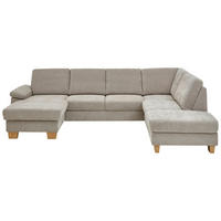 WOHNLANDSCHAFT Beldomo System in Flachgewebe Beige  - Eichefarben/Beige, KONVENTIONELL, Holz/Textil (167/316/235cm) - Beldomo System