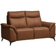 2-SITZER-SOFA  in Echtleder Cognac   - Cognac/Schwarz, Design, Leder/Metall (176/105/98cm) - Belluti