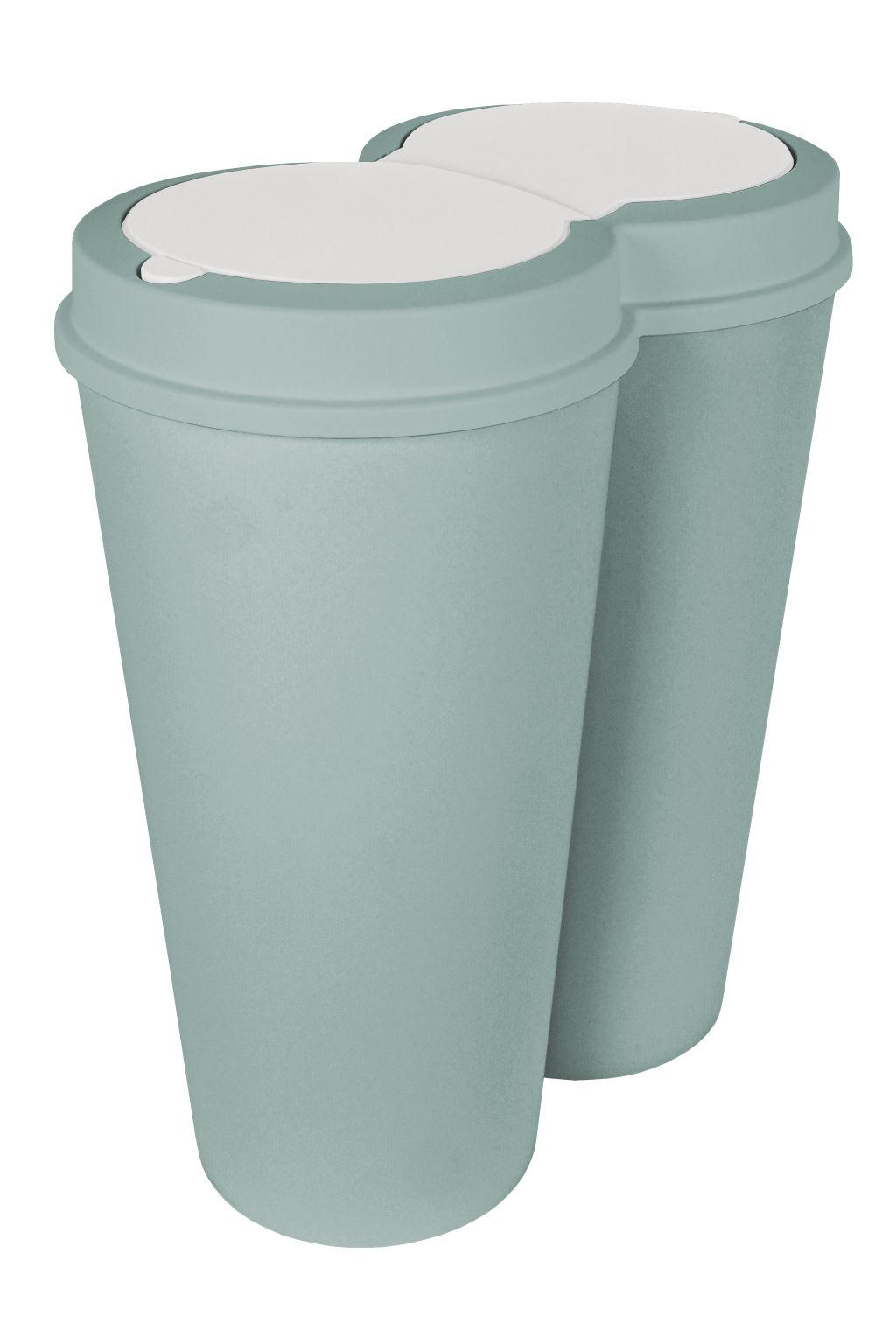 KOŠ ZA OTPAD 2x25 l - svijetlo zelena/bijela, Basics, plastika (50/55/30cm) - Homeware