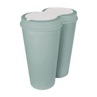 KOŠ ZA OTPAD  2x25 l   - svijetlo zelena/bijela, Basics, plastika (50/55/30cm) - Homeware