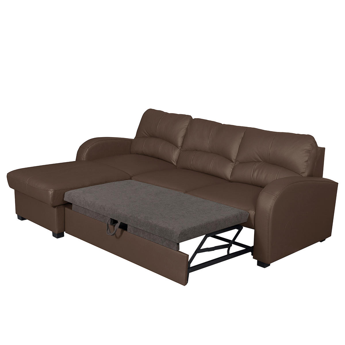 ECKSOFA TILO Bordeaux Lederlook Bettkasten  - Bordeaux/Schwarz, Design, Kunststoff/Textil (168/227cm) - Livetastic