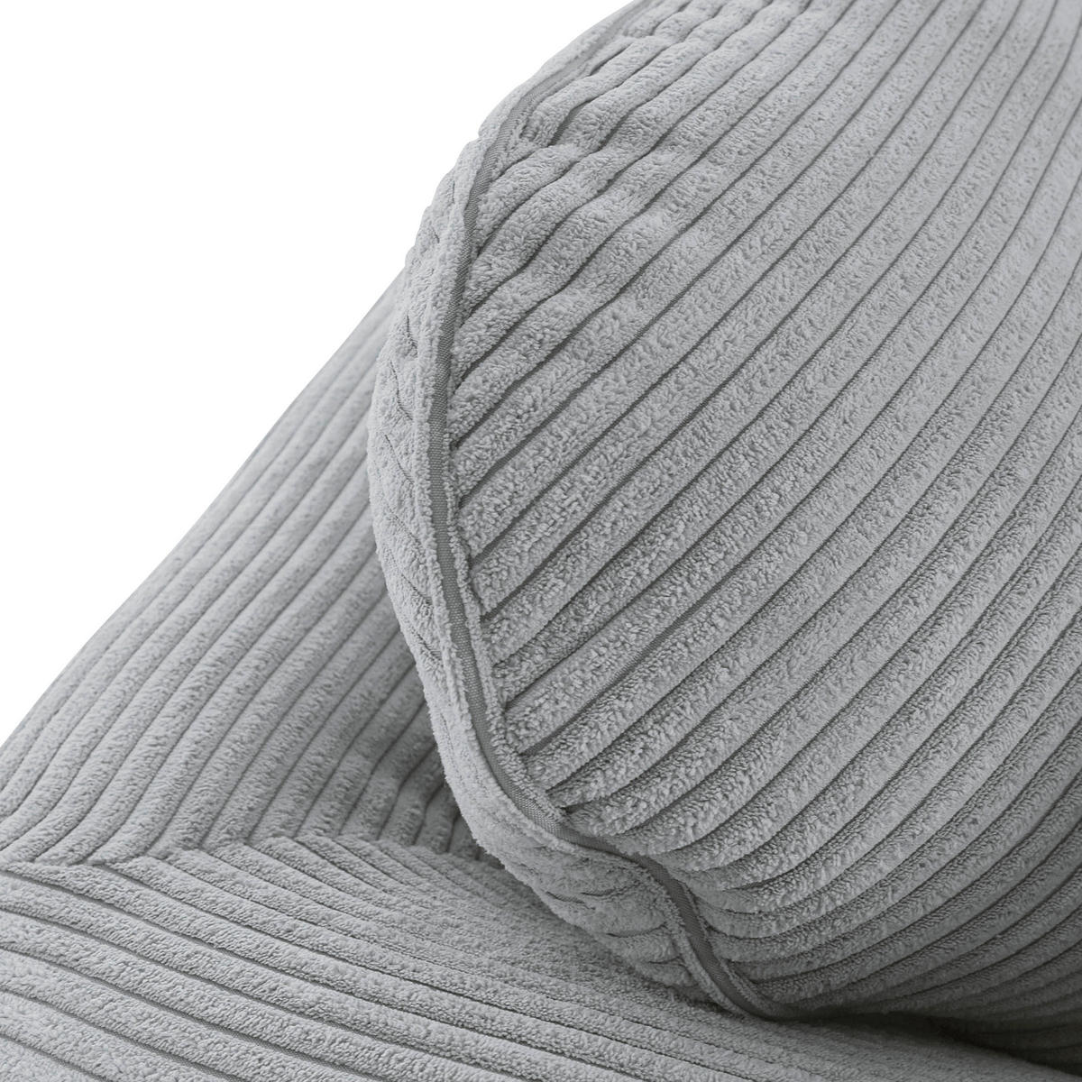 2-SITZER-SOFA in Cord Hellgrau  - Dunkelbraun/Hellgrau, Konventionell, Holz/Textil (190/70/90cm) - home24