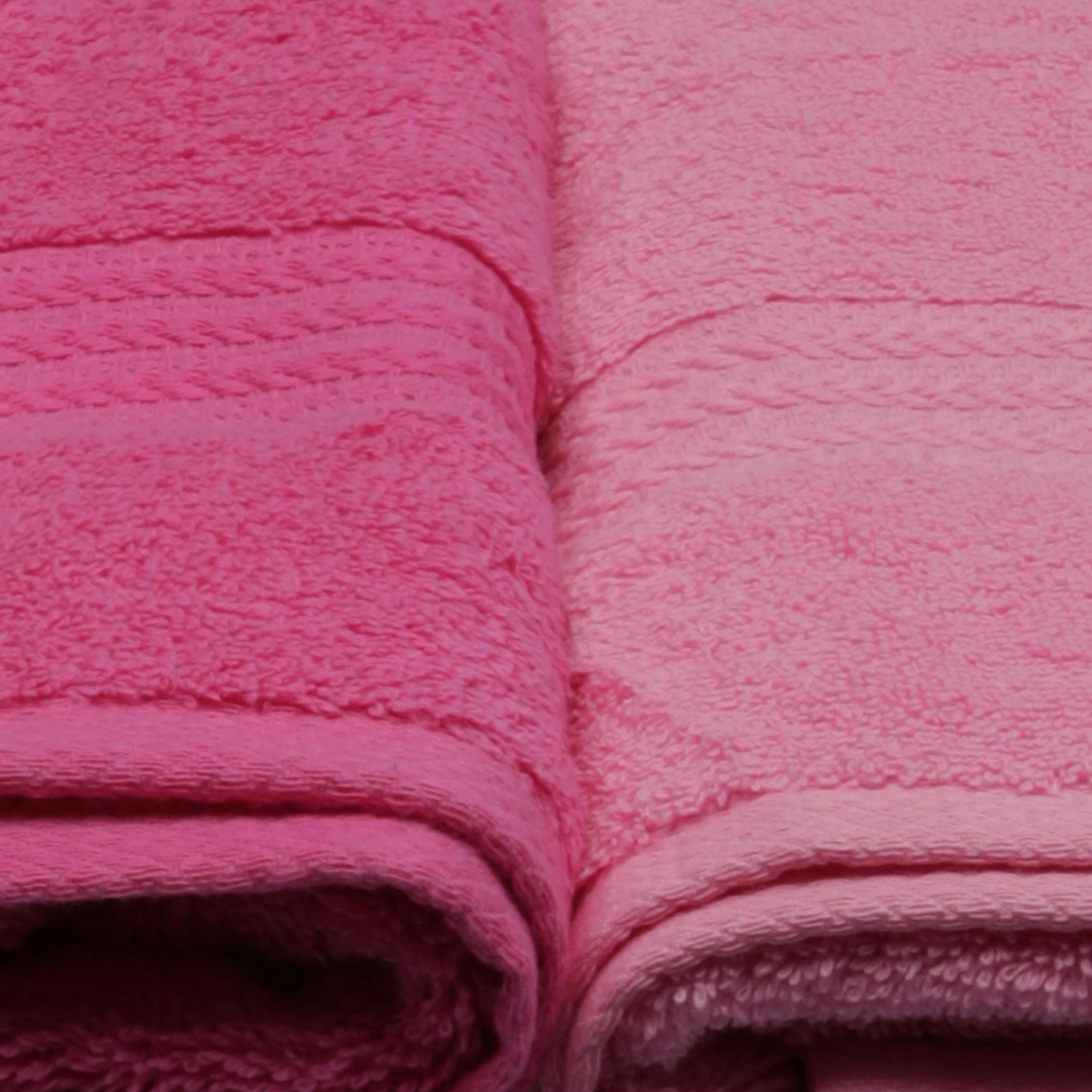 DUSCHTUCHSET Rosa, Pink, Hellrosa, Dunkelrosa 4-teilig  - Pink/Hellrosa, Basics, Textil (70/140cm)