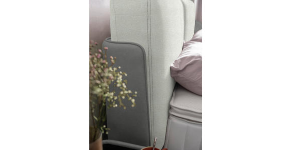 BOXSPRINGBETT 180/200 cm  in Grau, Hellgrau  - Hellgrau/Schwarz, Design, Textil/Metall (180/200cm) - Johann Jakob