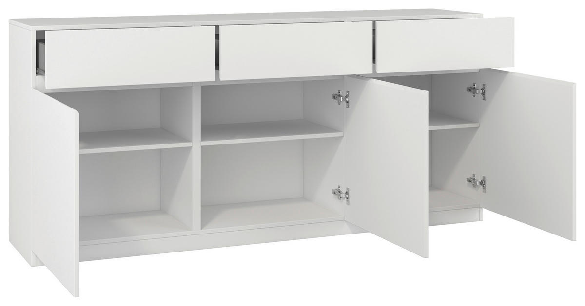 ŠIROKÁ KOMODA, bílá, 180/82,5/40 cm - bílá, Design, kompozitní dřevo (180/82,5/40cm) - MID.YOU