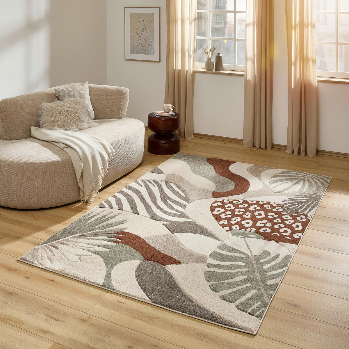 WEBTEPPICH Wohnzimmer 160/230 cm Multicolor, Beige rechteckig  - Beige/Multicolor, Design, Textil (160/230cm) - Novel