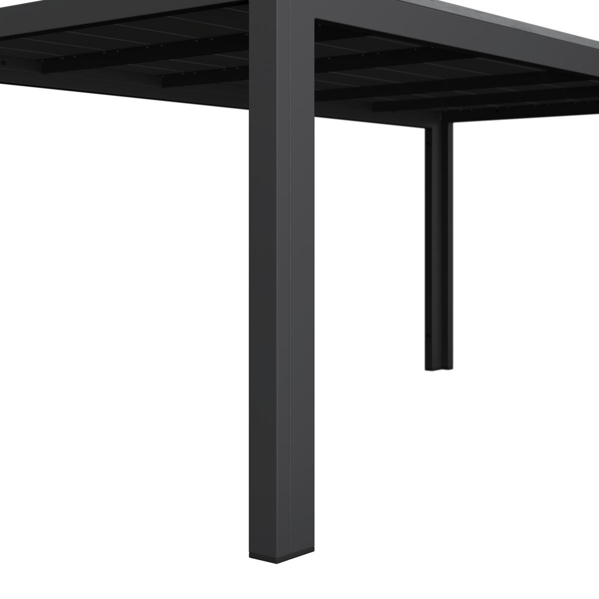 GARTENTISCH 150/90/74 cm Metall, Kunststoff rechteckig  - Dunkelgrau/Grau, MODERN, Kunststoff/Metall (150/90/74cm) - Ambia Garden