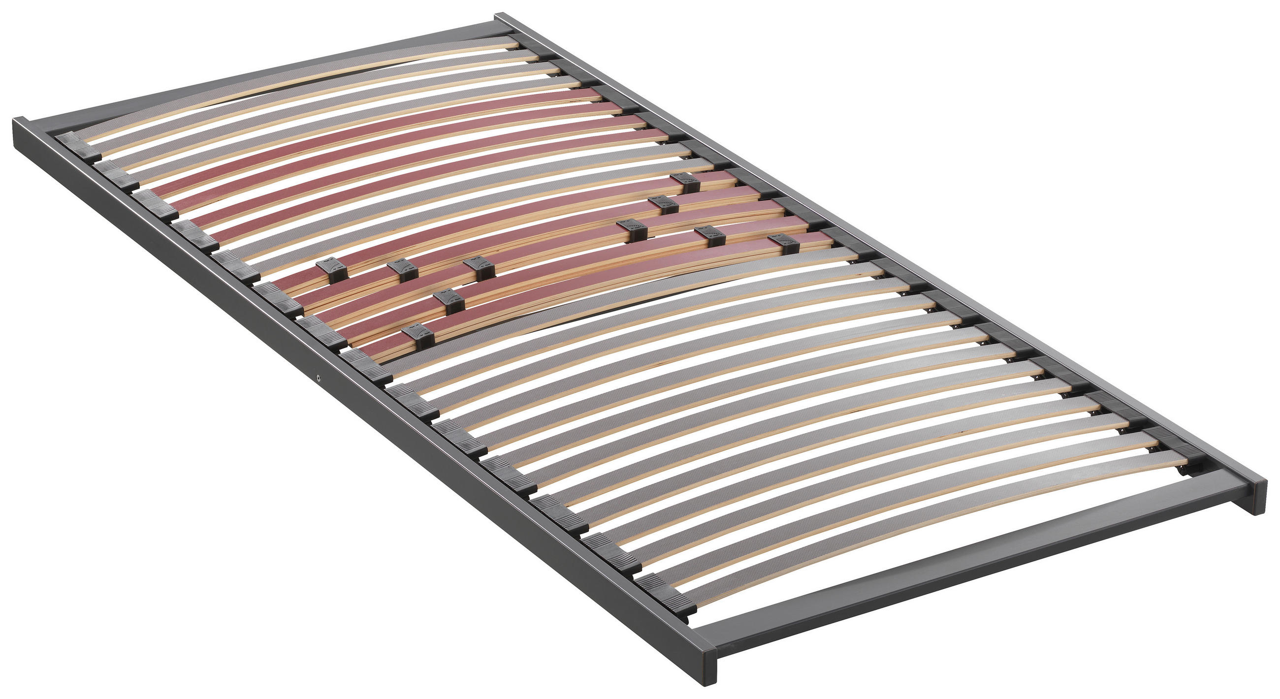 LATTENROST 140/190 cm Mittelzone verstellbar, Birke  - Dunkelgrau/Rot, Basics, Holz (140/190cm) - Novel