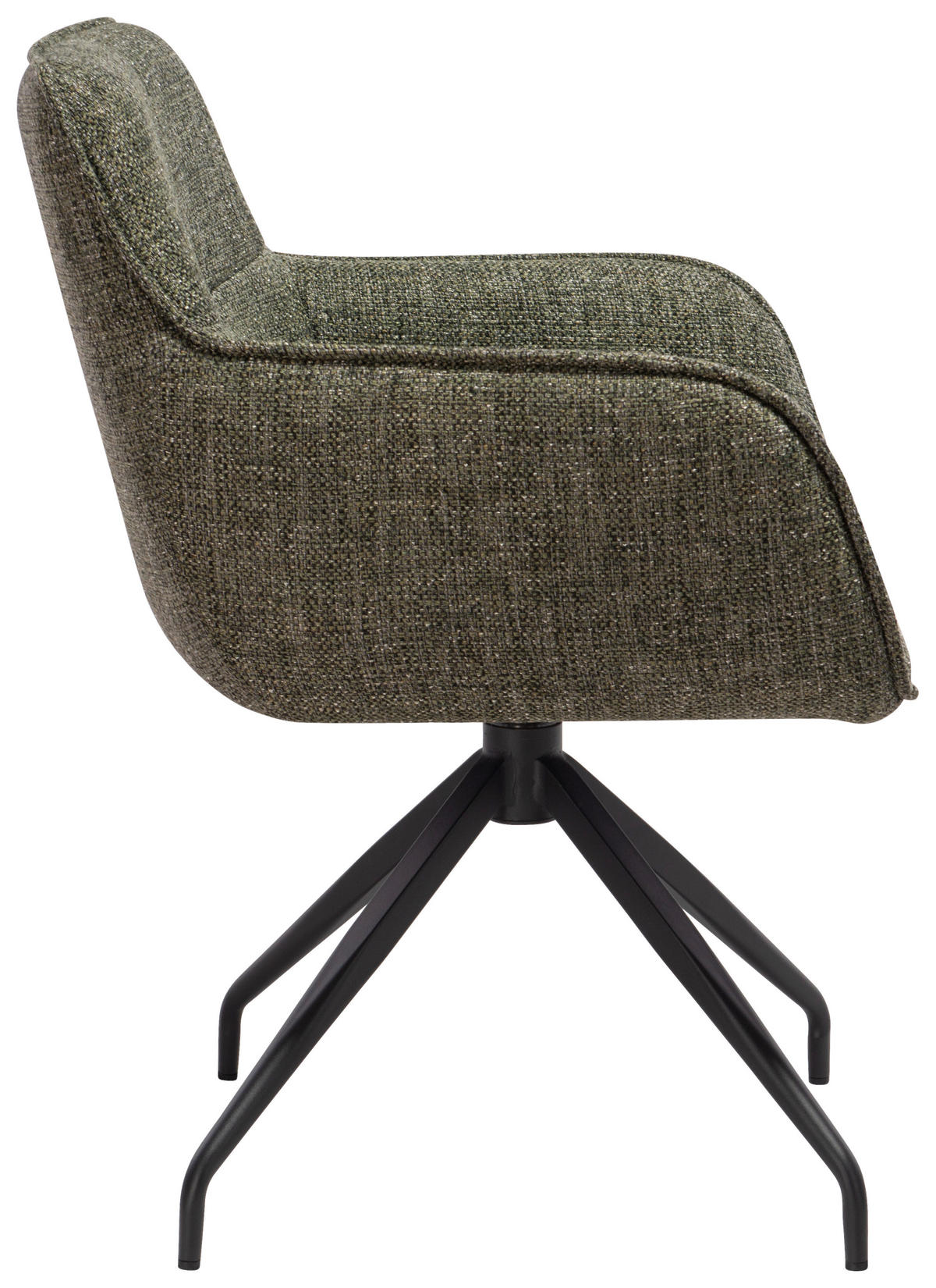 STOL MED ARMSTÖD järn mikrofiber  - grön/svart, Design, metall/textil (61/87,5/61cm) - Novel