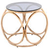 BEISTELLTISCH in Metall, Glas 40/40/42 cm  - Roségold/Grau, Design, Glas/Metall (40/40/42cm) - Kayoom