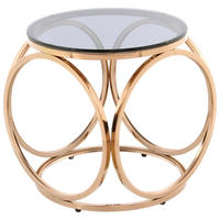 BEISTELLTISCH in Metall, Glas 40/40/42 cm  - Roségold/Grau, Design, Glas/Metall (40/40/42cm) - Kayoom