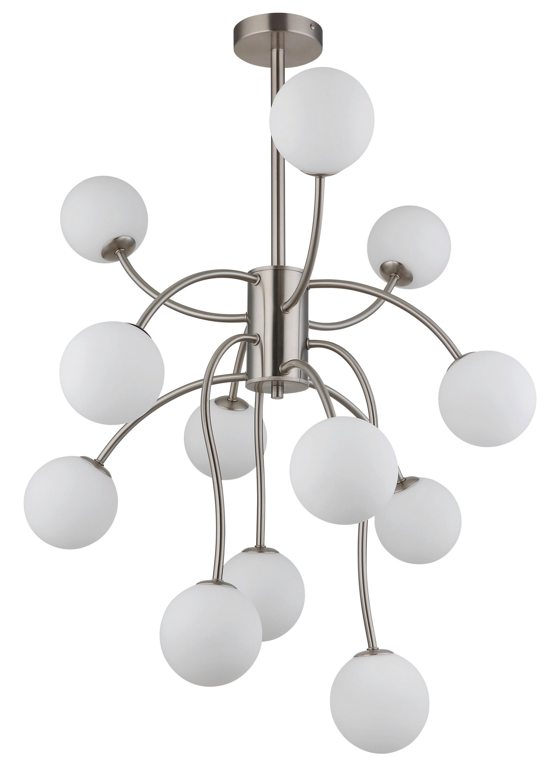 STROPNA LED-SVETILKA RIHA //3000 K/230 V/G9 - barve niklja/bela, Design, kovina/steklo (62/93cm) - Globo