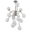 LED-DECKENLEUCHTE 3,5 W  62/93 cm    - Weiss/Nickelfarben, Design, Glas/Metall (62/93cm) - Globo