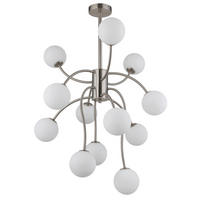 STROPNA LED-SVETILKA  RIHA //3000 K/230 V/G9 - barve niklja/bela, Design, kovina/steklo (62/93cm) - Globo
