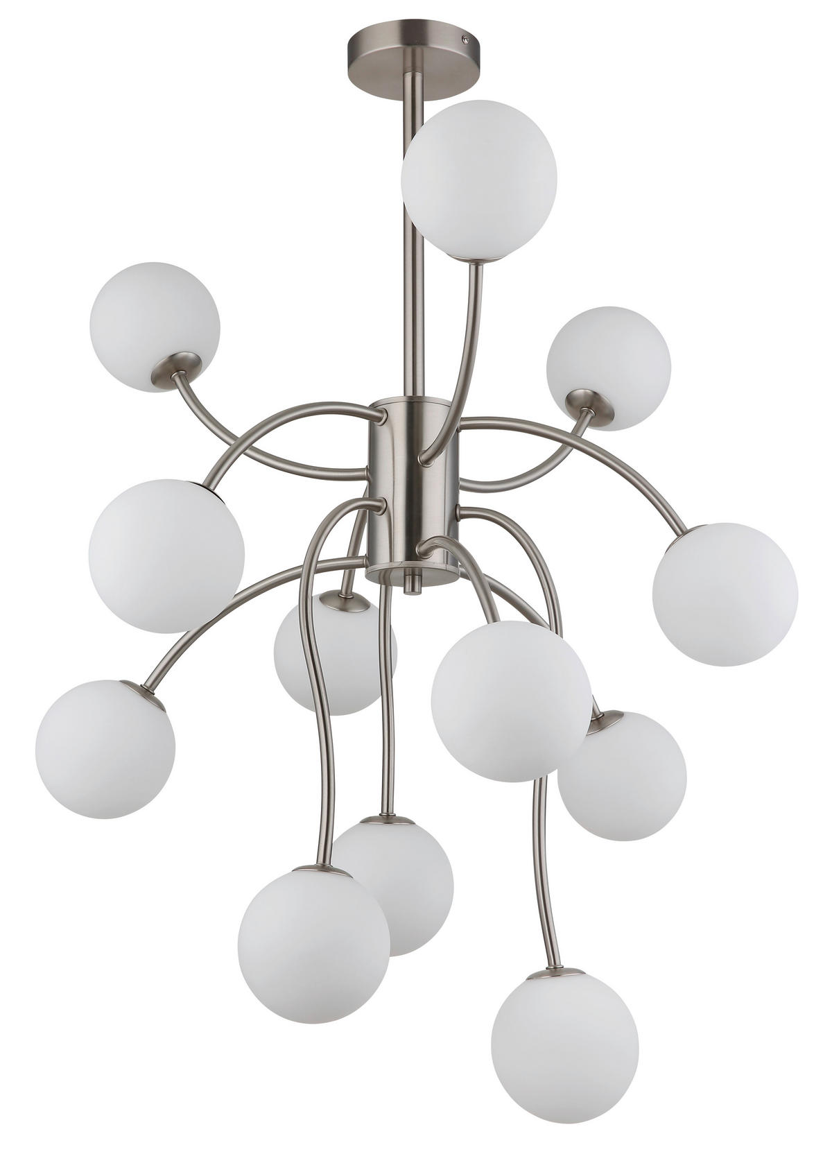 STROPNA LED-SVETILKA  RIHA //3000 K/230 V/G9 - barve niklja/bela, Design, kovina/steklo (62/93cm) - Globo