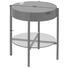 BEISTELLTISCH rund Grau, Schwarz - Schwarz/Grau, Trend, Glas/Metall (45/50/45cm)