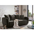 SCHLAFSOFA mit Liegefunktion, Schlafen auf Sitzhöhe, Rücken echt Flachgewebe Dunkelgrau - Dunkelgrau/Schwarz, KONVENTIONELL, Kunststoff/Textil (250/74/108cm) - Carryhome