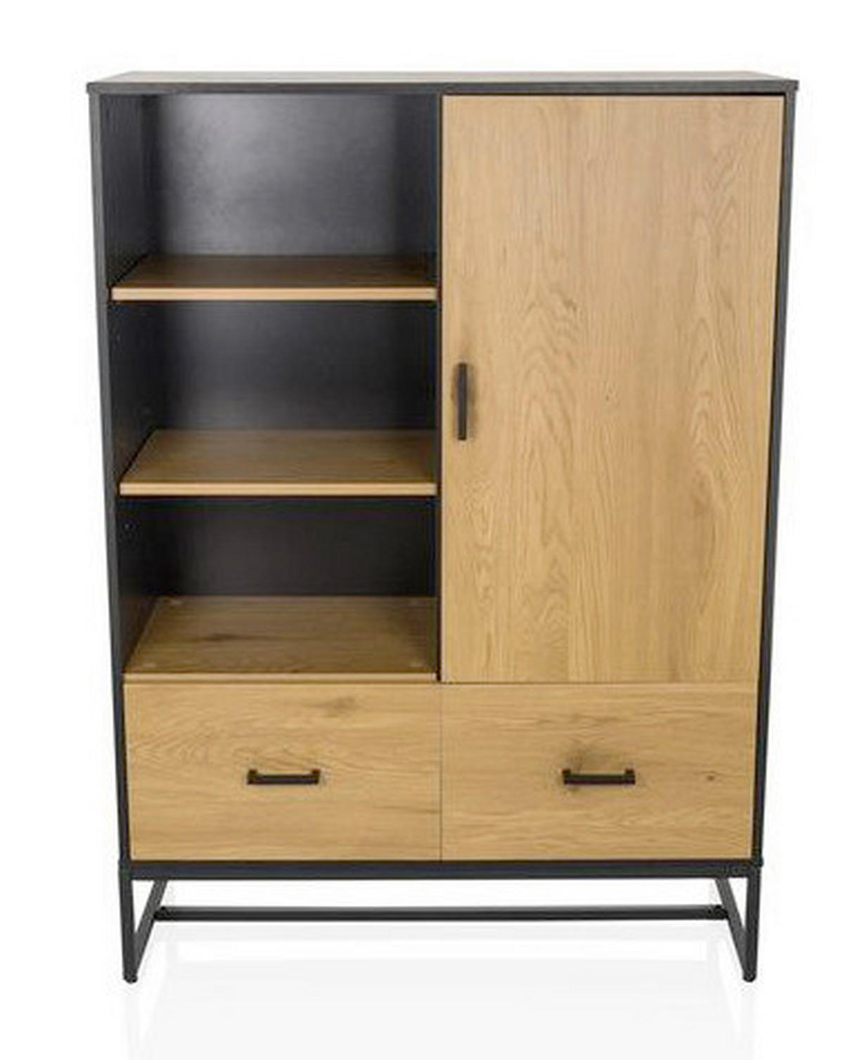 HIGHBOARD  in 100/140/40 cm  - Eichefarben/Schwarz, MODERN, Holzwerkstoff/Metall (100/140/40cm) - MID.YOU